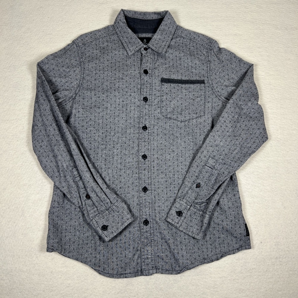 prAna Shirt Mens Small Long Sleeve Button Up Pocket Casual Outdoors‎ Patterned